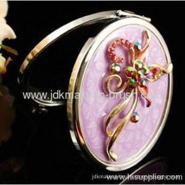 Pocket Cosmetic Mirror With Embossment Pattern 